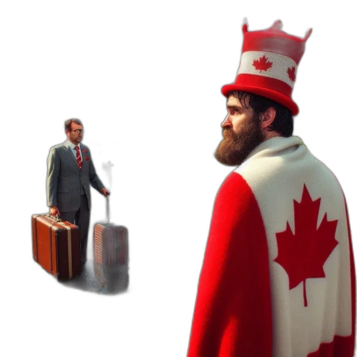 crown, staff, hat, jacket transparent PNG cut-out