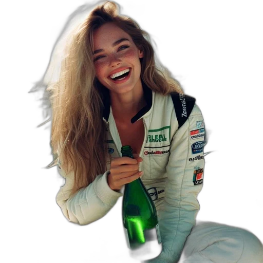 jacket, bottle, hair, photorealistic transparent PNG cut-out