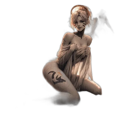 mask, creature, staff, dress transparent PNG cut-out