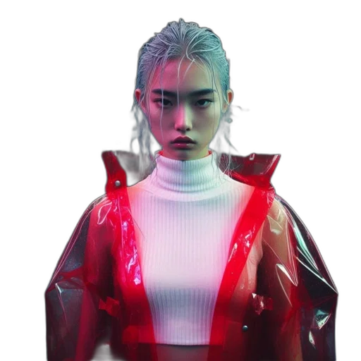 jacket, face, hair, mask transparent PNG cut-out