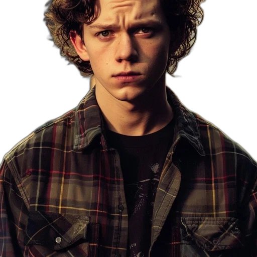 face, jacket, hair, staff transparent PNG cut-out