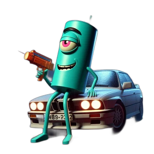 car, robot, weapon, staff transparent PNG cut-out