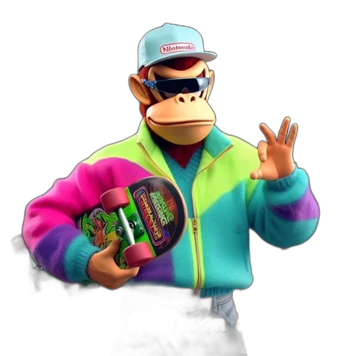 jacket, animal, vaporwave, concept art transparent PNG cut-out