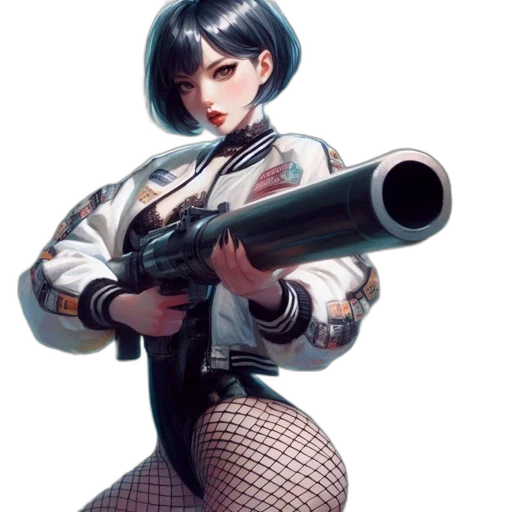 weapon, staff, robot, jacket transparent PNG cut-out