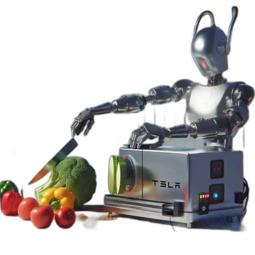 robot, food, 3d render, concept art transparent PNG cut-out