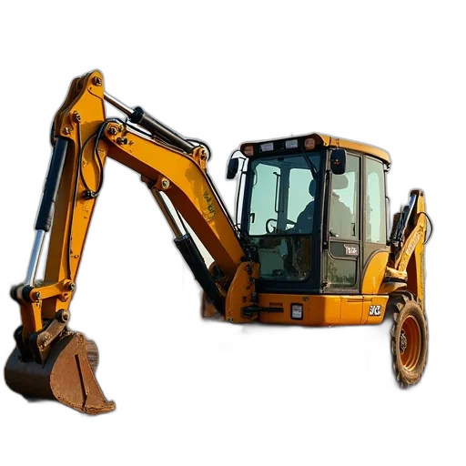 robot, 3d render, backhoe, attachment transparent PNG cut-out