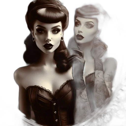 dress, face, fantasy art, photorealistic transparent PNG cut-out