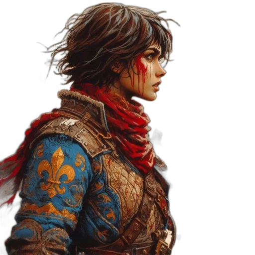 sword, jacket, concept art, fantasy art transparent PNG cut-out