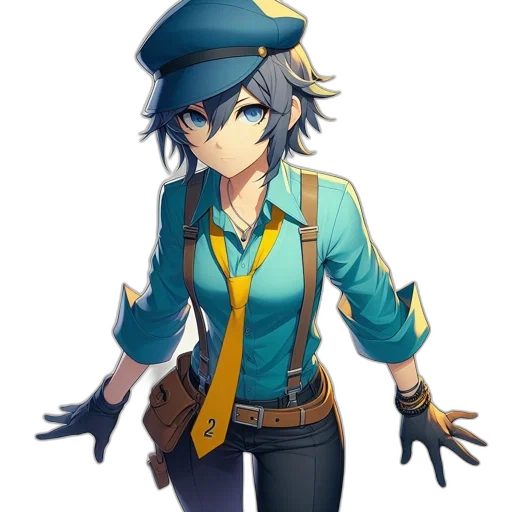 staff, weapon, hat, jacket transparent PNG cut-out