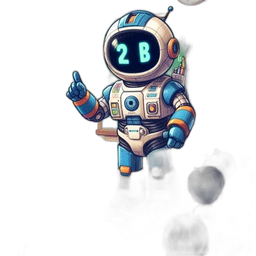 robot, staff, concept art, pixel art transparent PNG cut-out
