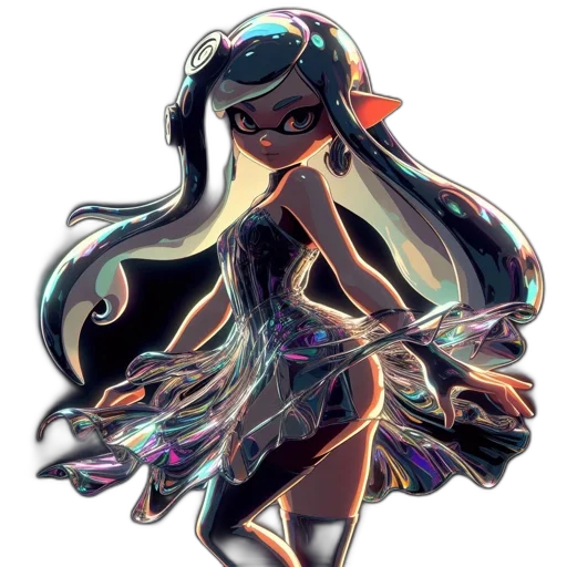 dress, hair, mask, weapon transparent PNG cut-out