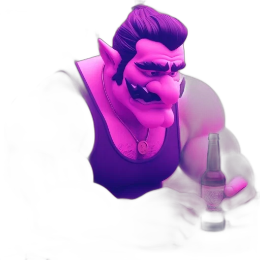 bottle, face, staff, creature transparent PNG cut-out
