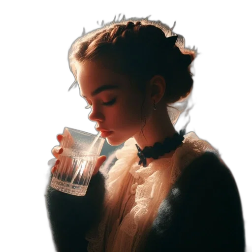 bottle, dress, face, crown transparent PNG cut-out