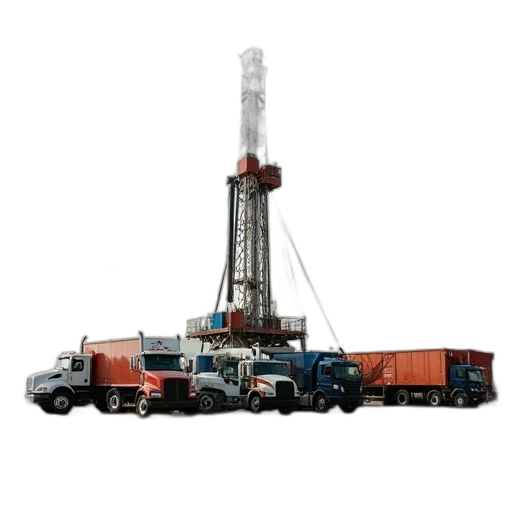 drilling, site, shown, trucks transparent PNG cut-out