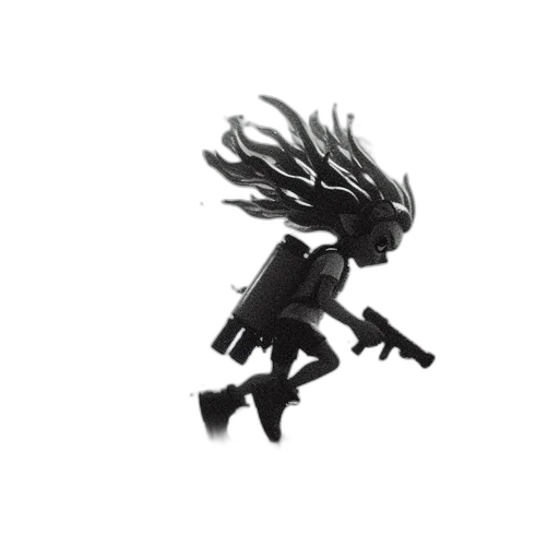 weapon, hair, creature, robot transparent PNG cut-out