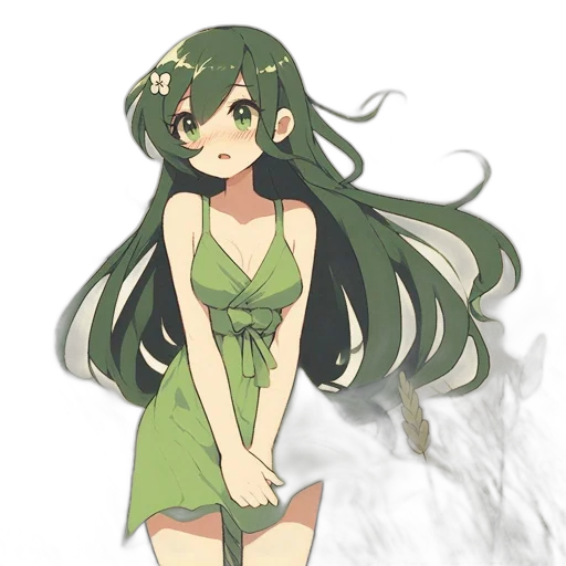 dress, staff, anime, concept art transparent PNG cut-out