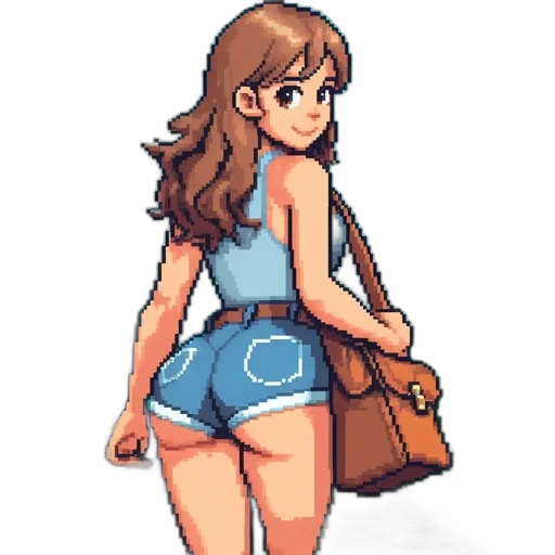 dress, jacket, pixel art, watercolor transparent PNG cut-out