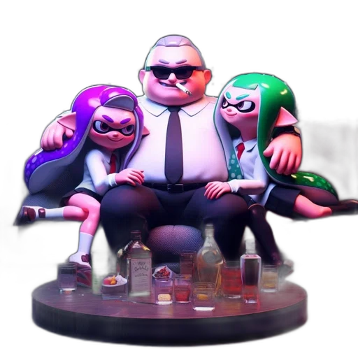 concept art, 3d render, cyberpunk, vaporwave transparent PNG cut-out
