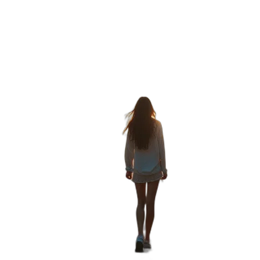 dress, jacket, hair, creature transparent PNG cut-out
