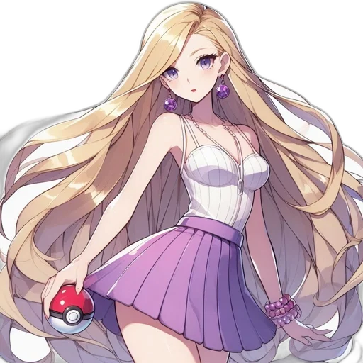 dress, staff, flower, hair transparent PNG cut-out
