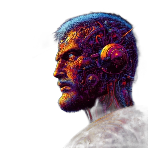 robot, face, cyberpunk, concept art transparent PNG cut-out