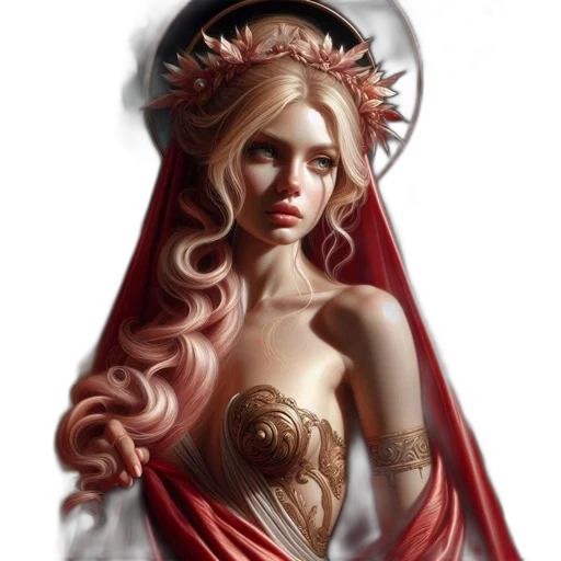 dress, crown, jewelry, fantasy art transparent PNG cut-out