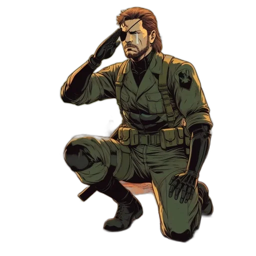 jacket, weapon, staff, face transparent PNG cut-out