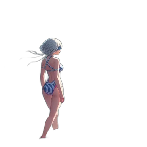 dress, creature, robot, hair transparent PNG cut-out