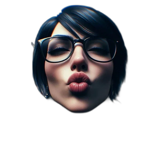 face, photorealistic, cartoon, 3d render transparent PNG cut-out