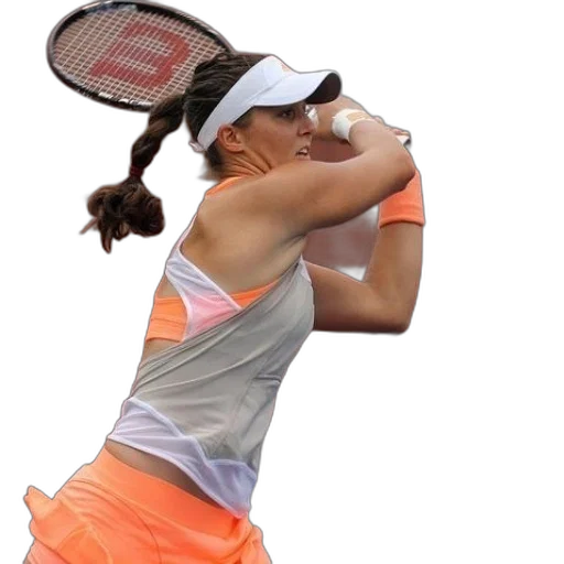 woman, orange, white, tennis transparent PNG cut-out