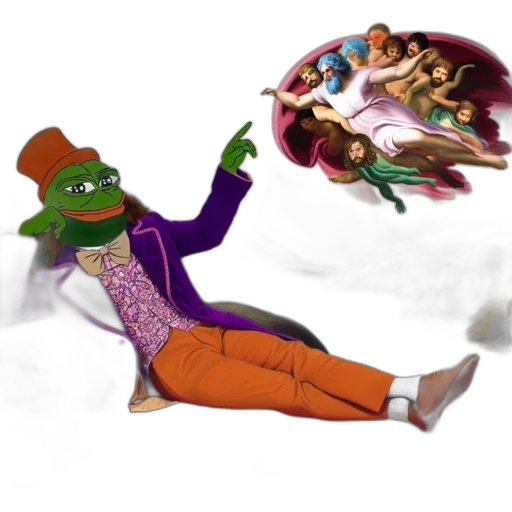 dragon, hat, creature, vaporwave transparent PNG cut-out