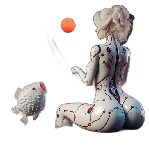 robot, dress, concept art, fantasy art transparent PNG cut-out