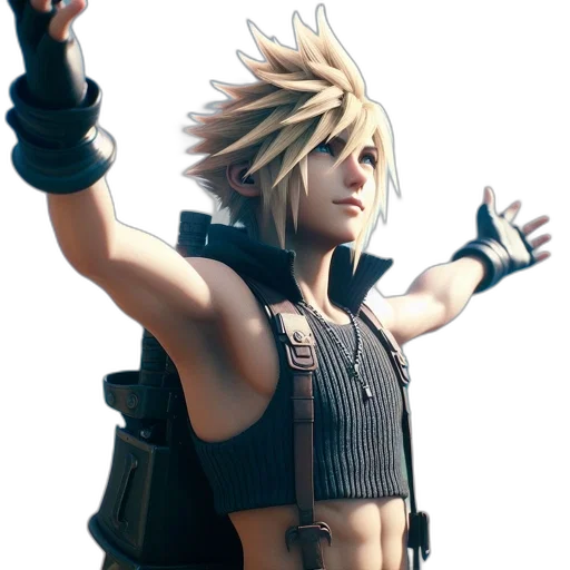 weapon, jacket, concept art, 3d render transparent PNG cut-out