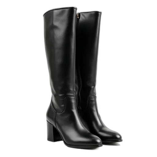 shoes, pair, black, leather transparent PNG cut-out