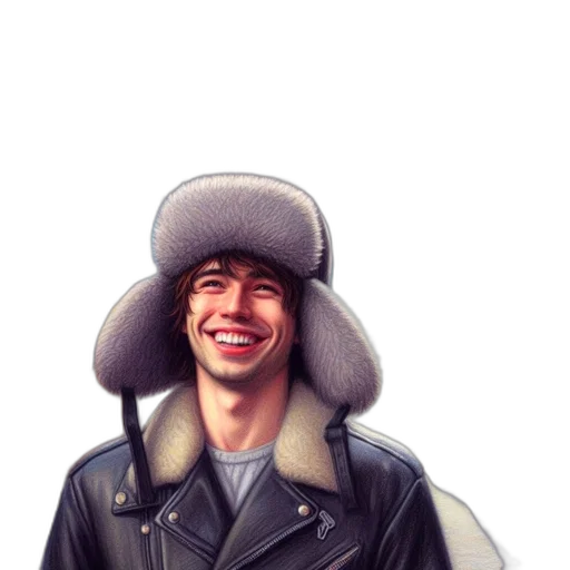hat, jacket, face, umbrella transparent PNG cut-out
