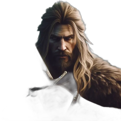 dragon, hair, sword, face transparent PNG cut-out