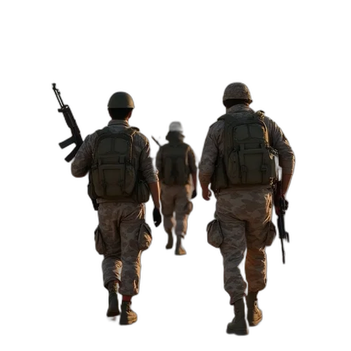 staff, weapon, jacket, hat transparent PNG cut-out