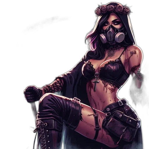 concept art, fantasy art, comic book art, cyberpunk transparent PNG cut-out