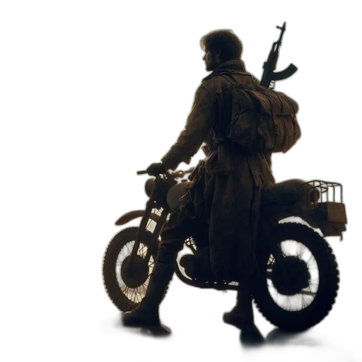 weapon, jacket, concept art, photorealistic transparent PNG cut-out