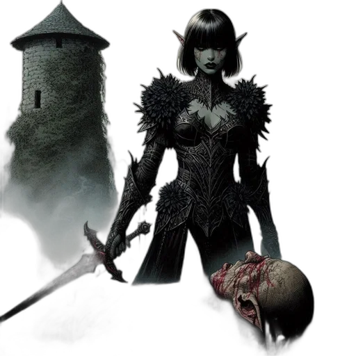 concept art, fantasy art, comic book art, 3d render transparent PNG cut-out