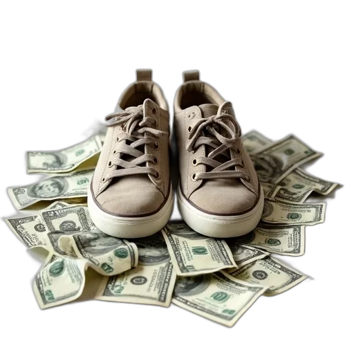 shoes, pile, crumpled, dollar transparent PNG cut-out