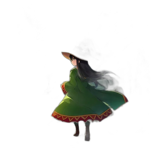 hat, dress, staff, umbrella transparent PNG cut-out