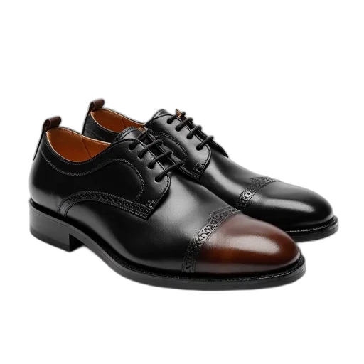 shoes, photorealistic, pair, black transparent PNG cut-out