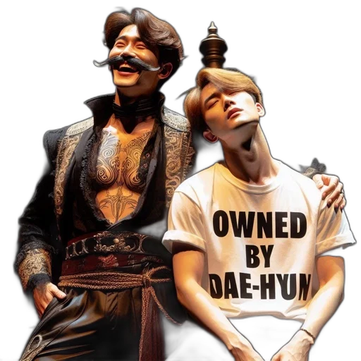 concept art, two, people, interact transparent PNG cut-out