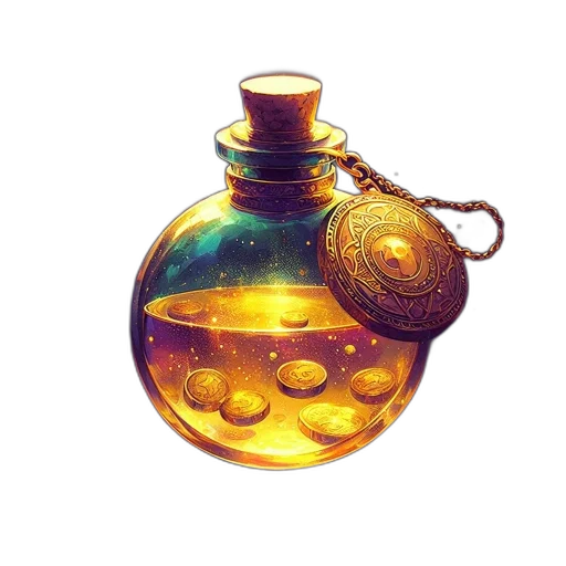 bottle, jewelry, dress, dragon transparent PNG cut-out