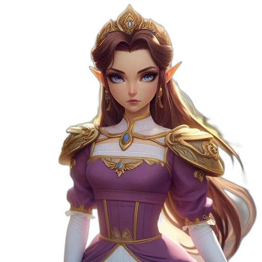 crown, dress, staff, face transparent PNG cut-out