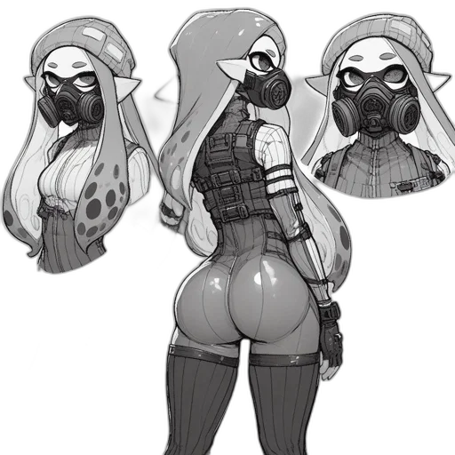 jacket, weapon, concept art, cyberpunk transparent PNG cut-out