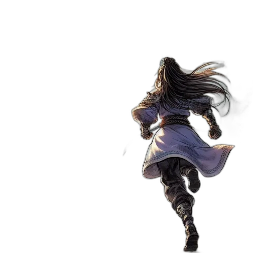 sword, weapon, hair, concept art transparent PNG cut-out