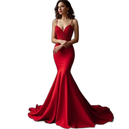 dress, jewelry, red, sheath transparent PNG cut-out