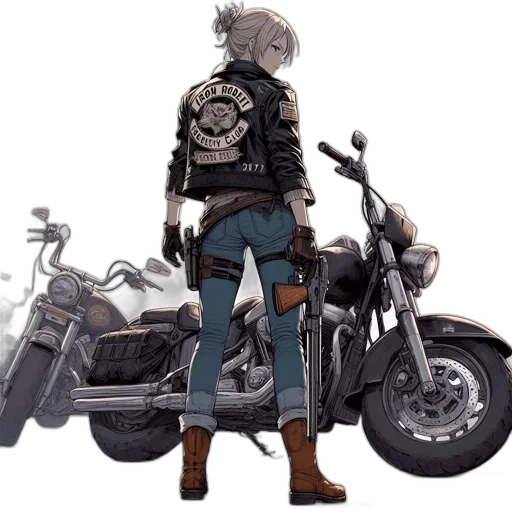 jacket, weapon, concept art, comic book art transparent PNG cut-out